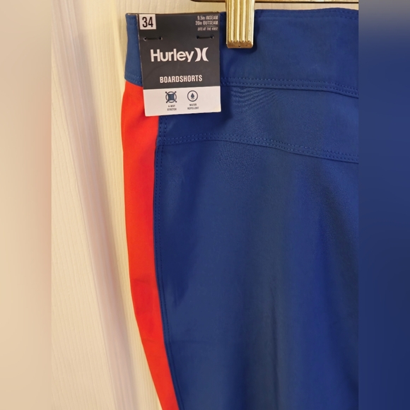 NWT Hurley Men's Swim Board Shorts Blue Red Size 34 - Picture 8 of 14